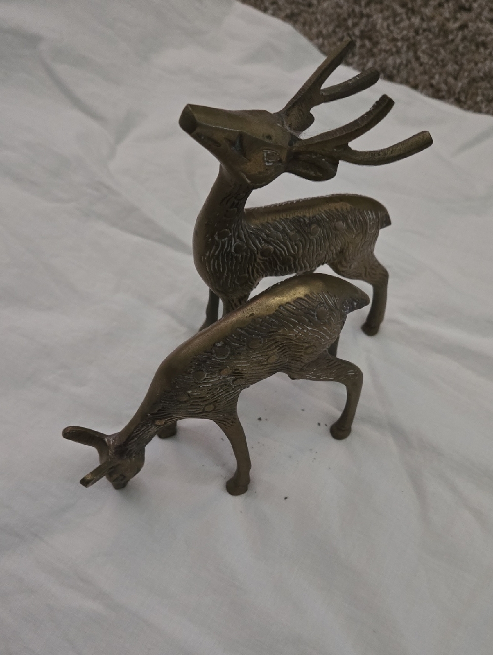 Vintage Brass Deer Figurines - Pair - Picture 3 of 3